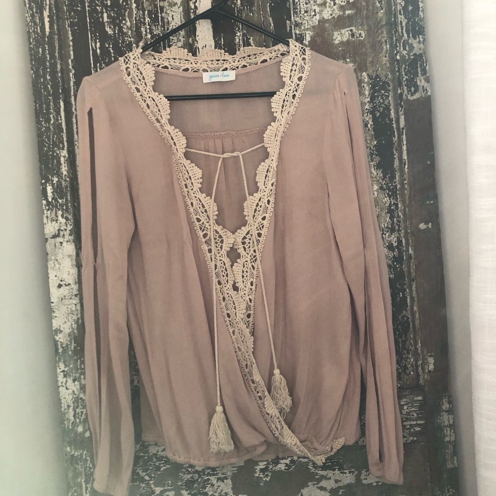 Women's Lace Trim Blouse